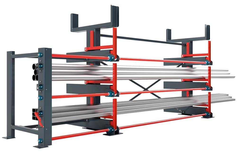 Ausziehregal, Ausrollregal, Fachlast 5200 kg, BxTxH 4950x1395x2285 mm