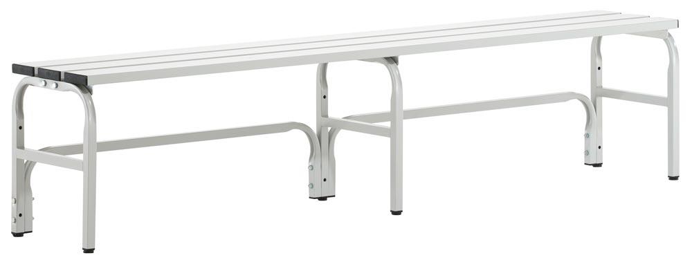 Sitzbank mit Aluleisten, Breite 200 cm, Höhe 45 cm, Tiefe 35 cm