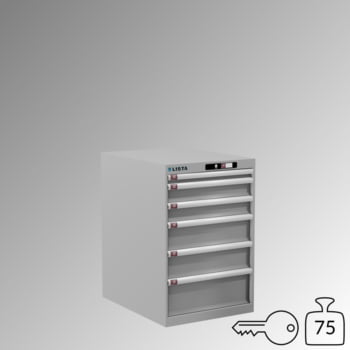 Lista Schubladenschrank - 14.407.020 - 850x564x725 mm (HxBxT) - 6 Schubladen - 75 kg - Key Lock - lichtgrau (RAL 7035)