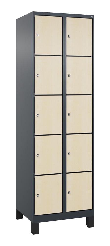Fächerschrank mit MDF Türen, Breite 60 cm, Höhe 195 cm, Tiefe 50 cm, 10 Fächer