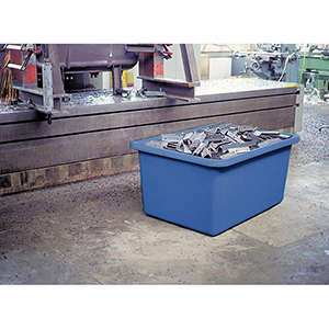 GFK-Rechteckbehälter, ohne Staplertaschen, Volumen 200 l, BxTxH oben auß/inn 880/800x570/490x600/590 mm, Farbe blau