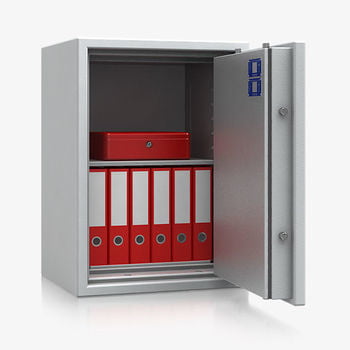 Dokumententresor, Geldschrank, Safe, VdS Klasse 2, 60 Minuten feuerfest, Türen 1-flügelig, 822 x 595 x 497 mm (HxBxT), Farbe lichtgrau (RAL 7035)