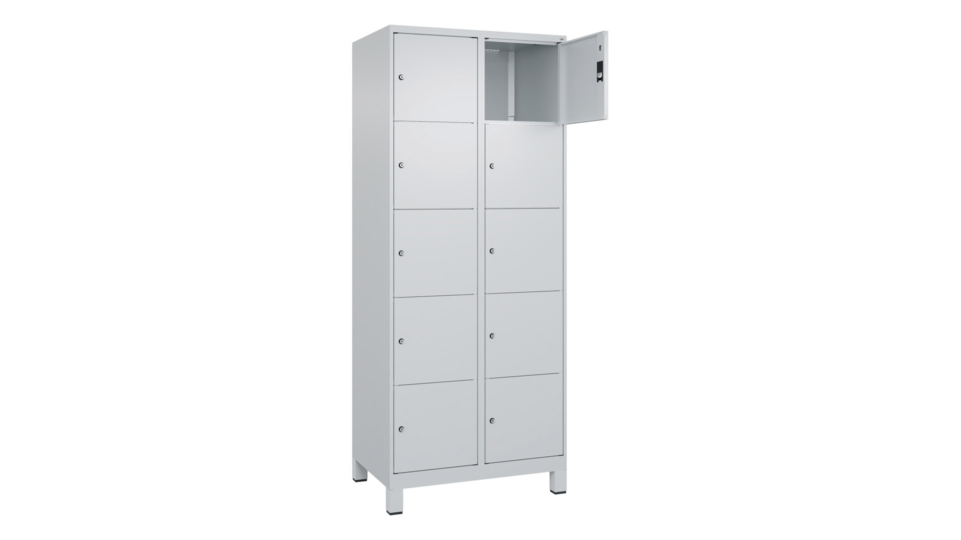 Fächerschrank, Breite 80 cm, Höhe 195 cm, Tiefe 50 cm, 10 Fächer