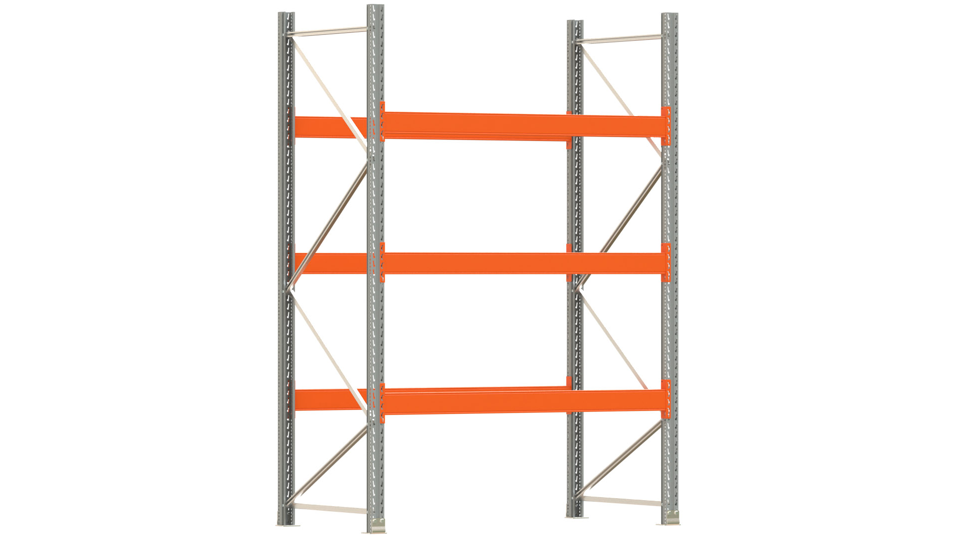 Palettenregal ARTUS - Breite 207 cm - Höhe 300 cm - Tiefe 110 cm - 3 Träger-Ebenen - Fachlast 3000 kg - 8 Palettenstellplätze