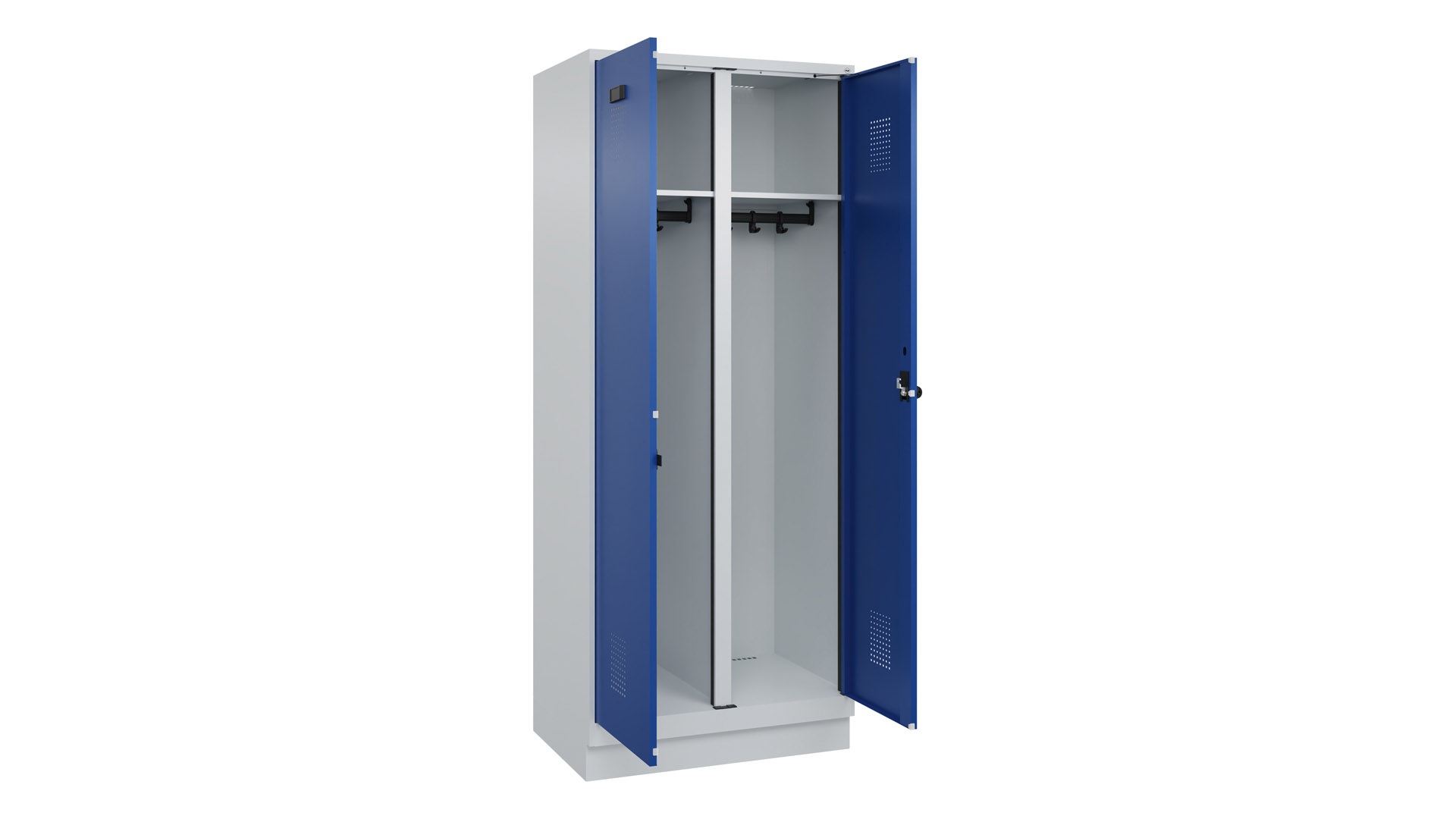 Doppelspind - schwarz weiß Trennung,  Breite 80 cm,  Höhe 195 cm,  Tiefe 50 cm,  2 Abteile