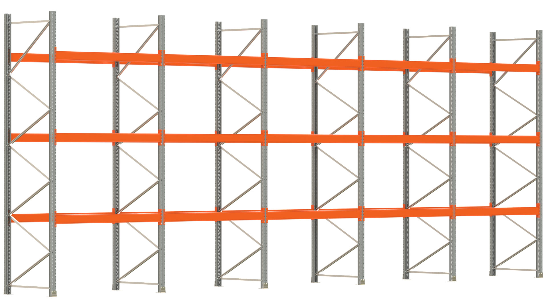 Palettenregal ARTUS - Breite 1001 cm - Höhe 400 cm - Tiefe 110 cm - Fachlast 3000 kg - 40 Palettenstellplätze