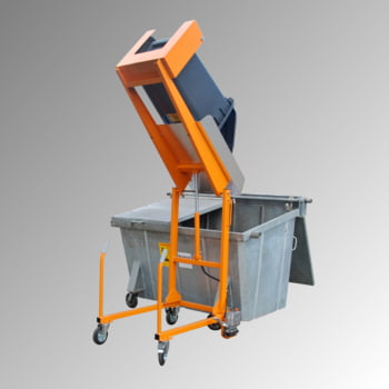 Mülltonnen-Kippstation - Tragkraft 110 kg - elektrisch 230 Volt - gelborange