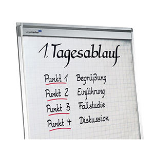 Flipchart-Papier, holzfrei weiß, chlorfrei gebleicht, Papierstärke 80 g/qm, Blattformat 650x980 mm, kariert, VE 5 Blöcke a 20 Blatt