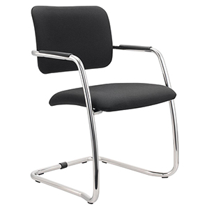 Schwingstuhl, Freischwinger, gepolstert, Sitz-BxTxH 450x470x430 mm, schwarz, VE 2 Stück