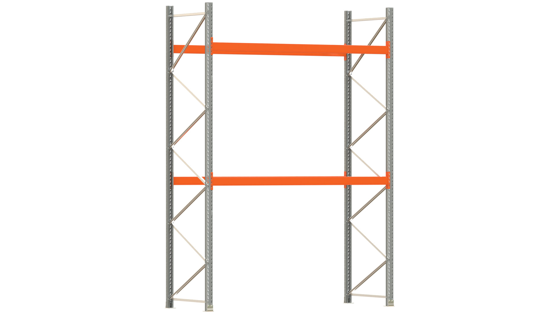 Palettenregal ARTUS - Breite 287 cm - Höhe 400 cm - Tiefe 110 cm - 2 Träger-Ebenen - Fachlast 2000 kg - 9 Palettenstellplätze
