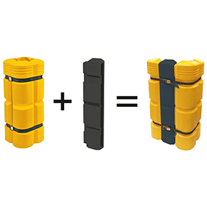 Verlängerungselement für Säulenanfahrschutz, Polyethylen, BxT 200x1100 mm,  Erweiterung Säulenmaße auf max. 600x600 mm