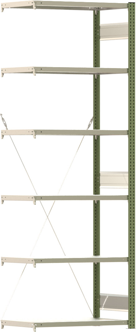 Fachbodenregal BERT - Breite: 87,5 cm - Tiefe: 50 cm - Höhe: 250 cm - 6 Böden - Anbauregal