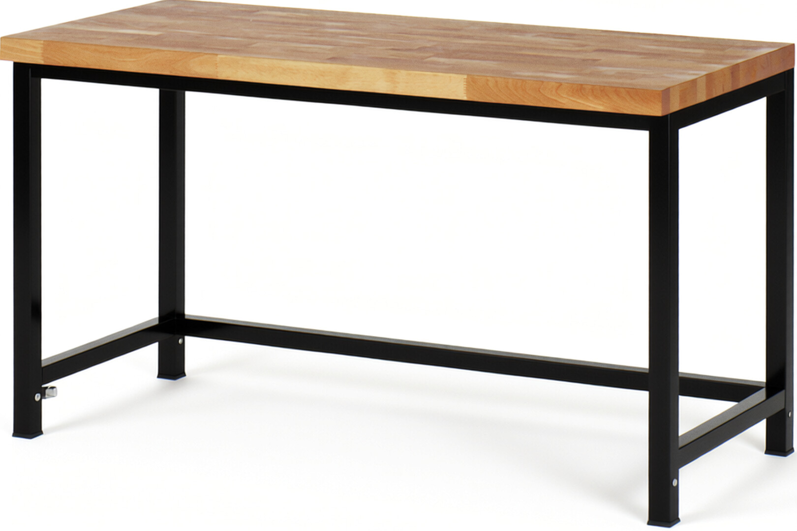 RAU Werkbank schwarz - Breite 150 cm - Tiefe 70 cm - Höhe 104 cm - Buche-Massiv Arbeitsplatte 40 mm