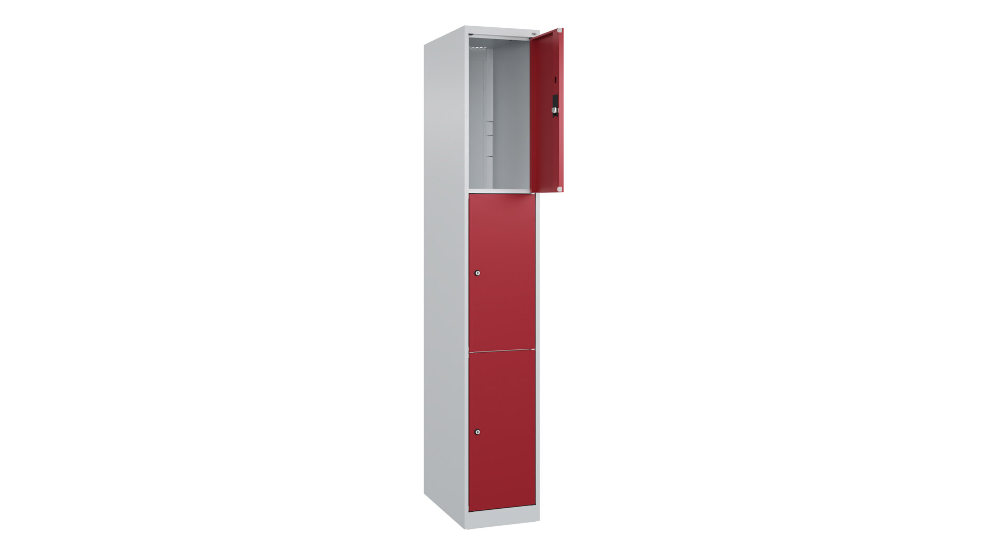 Fächerschrank, Breite 30 cm, Höhe 185 cm, Tiefe 50 cm, 3 Fächer