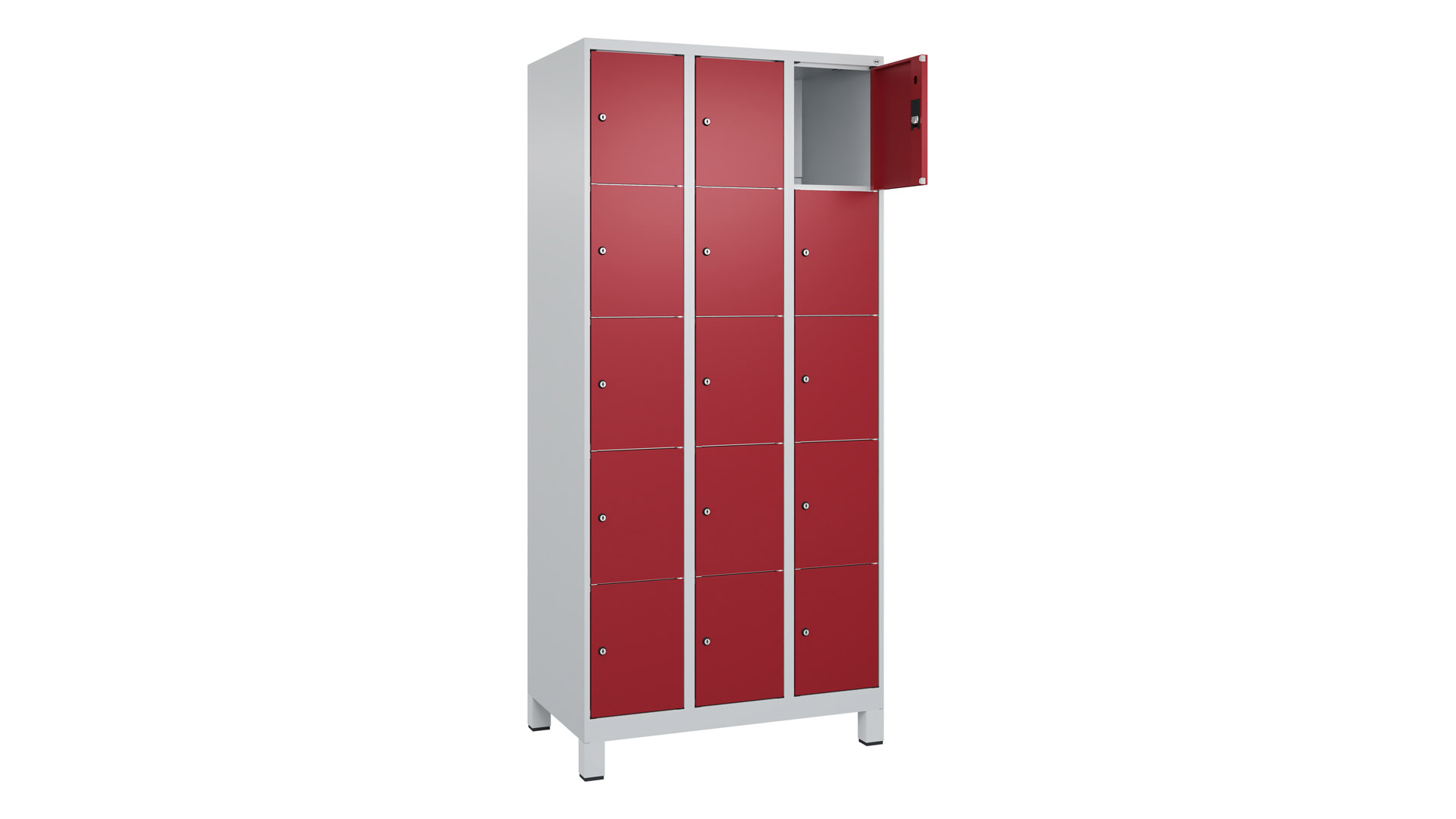 Fächerschrank, Breite 90 cm, Höhe 195 cm, Tiefe 50 cm, 15 Fächer