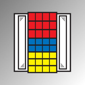 Magazinschrank - Flügeltürenschrank mit Sichtfenster - 7 Fachböden - bestückt mit 32 Sichtlagerkästen - 1950 x 950 x 420 mm (HxBxT) - brillantblau