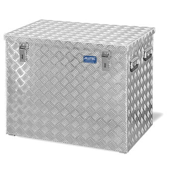 Riffelblech Aluminiumbox - Aluminiumbehälter - Transportbehälter - Griffe und Verschlüsse aus Edelstahl - 234 l Vol. - 645 x 772 x 525 mm (HxBxT)