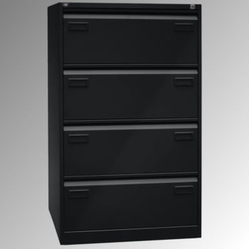 Bisley Light Hängeregisterschrank - 4 Schubladen - doppelbahnig - Farbe schwarz