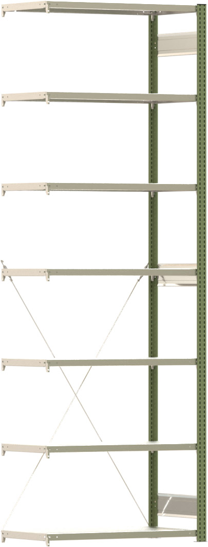 Fachbodenregal BERT - Breite: 100,5 cm - Tiefe: 50 cm - Höhe: 300 cm - 7 Böden - Anbauregal