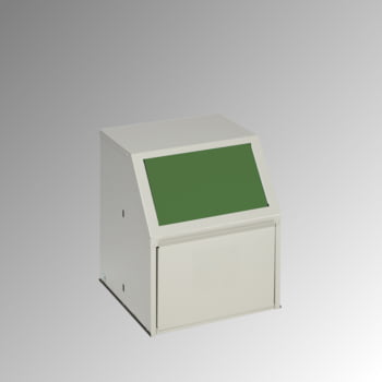 Wertstoffsammelgerät - stationär - 23 l - 500 x 400 x 400 mm (H x B x T) - Korpus kieselgrau - Einwurfklappe grün - Abfallbehälter