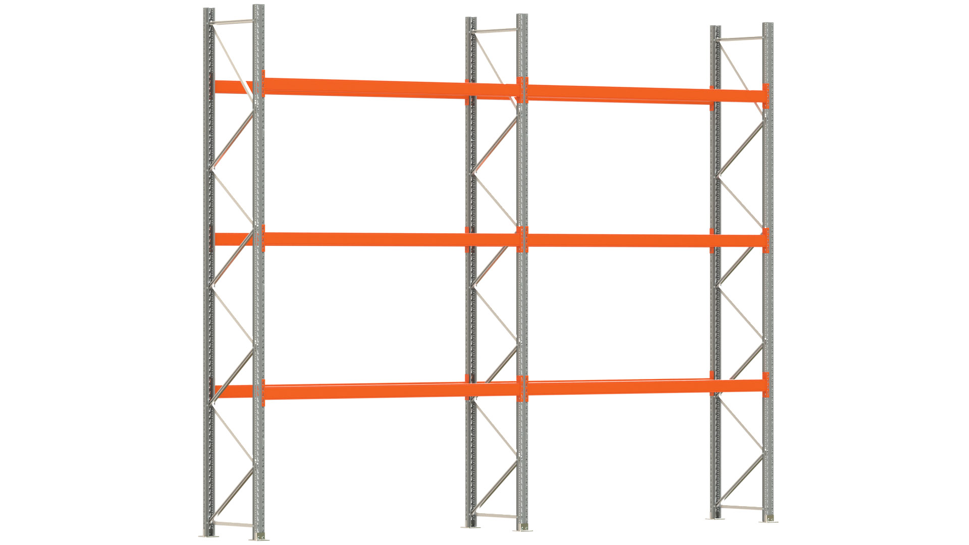 Palettenregal ARTUS - Breite 565,5 cm - Höhe 450 cm - Tiefe 80 cm - Fachlast 2000 kg - 16 Palettenstellplätze