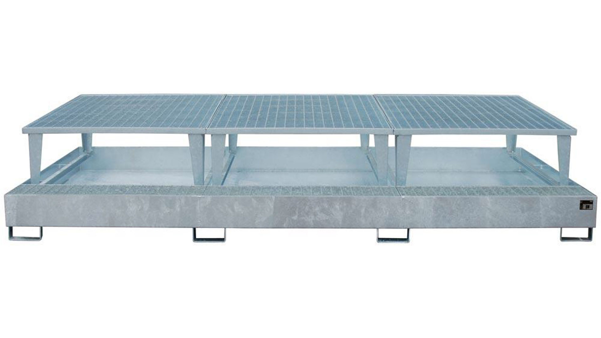 Auffangwanne für 3 x IBC - 3 x Abfüllaufsatz - verzinkt