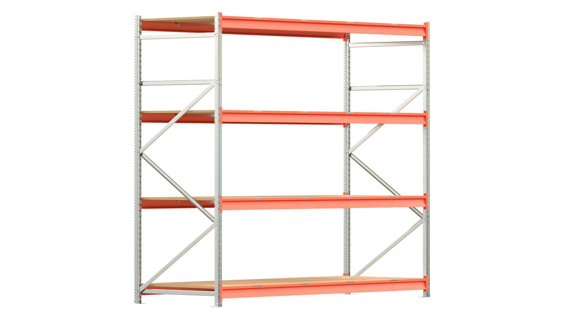 Weitspannregal EMMA - Höhe: 250 cm - Fachbreite: 270 cm - Tiefe: 100 cm - Grundfeld