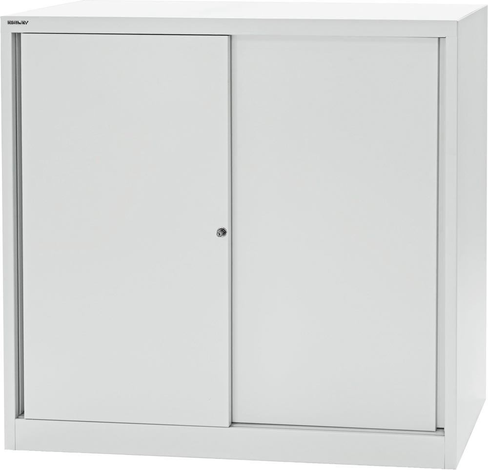 Schiebetürenschrank, BxTxH 1200x430x1980 mm, 5 OH, 4 Fachböden, Korpus/Türen lichtgrau