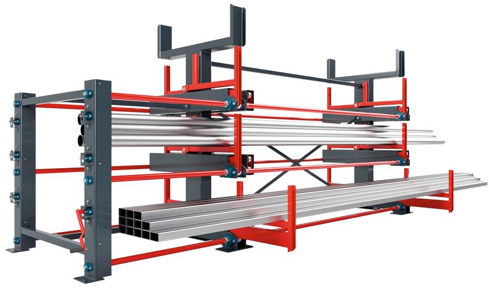 Ausziehregal, Ausrollregal, Fachlast 2000 kg, BxTxH 5120x2325x3225 mm
