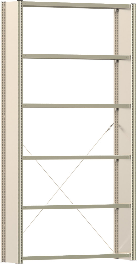 Fachbodenregal BERT - Breite: 128,5 cm - Tiefe: 30 cm - Höhe: 250 cm - 6 Böden - Grundregal