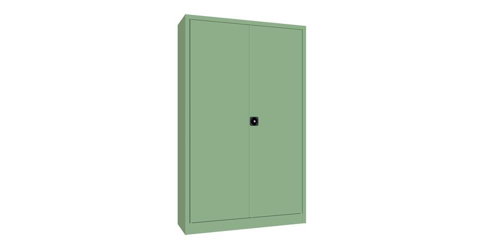 Aktenschrank - Vollblechtüren - 1.950x1.200x400 mm (HxBxT) - 4 Einlegeböden verzinkt - Zylinderschloss - resedagrün