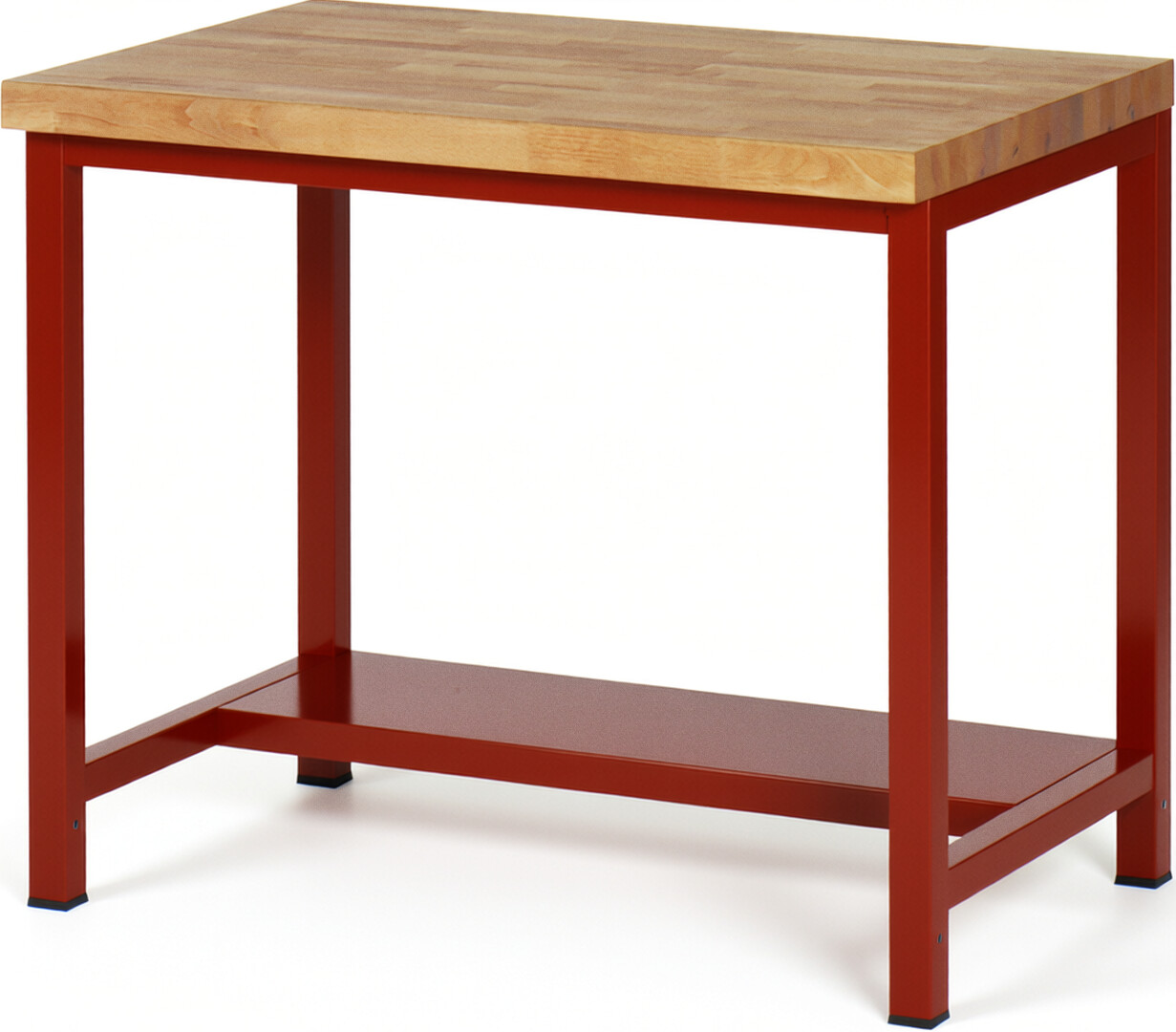 Werkbank Modell 8000 rot, BxTxH 1000x700x840-1040 mm,  Buche-Massiv Arbeitsplatte 40 mm