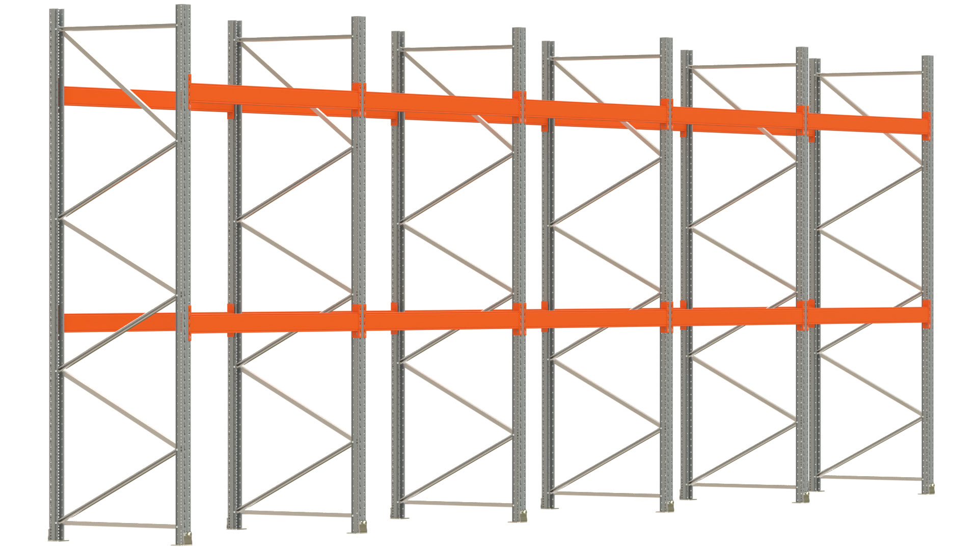 Palettenregal ARTUS - Breite 1001 cm - Höhe 350 cm - Tiefe 110 cm - Fachlast 3000 kg - 30 Palettenstellplätze