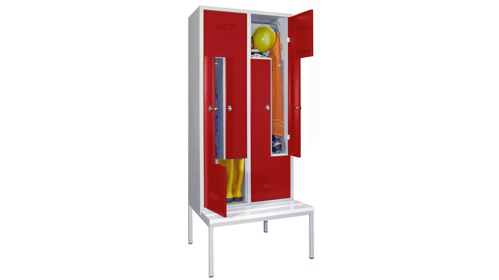 Z-Spind, Breite 80 cm, Höhe 215 cm, Tiefe 80 cm, 2 Abteile