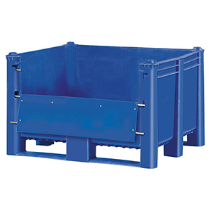 Palettenbox aus PE, Wände und Boden durchbrochen, Gewicht 32 kg, Volumen 500 l, BxTxH 1200x800x740 mm