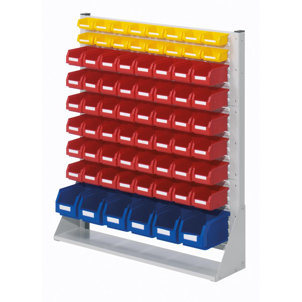 Kleinteileregal, Magazinregal für Sichtlagerkästen, einseitig