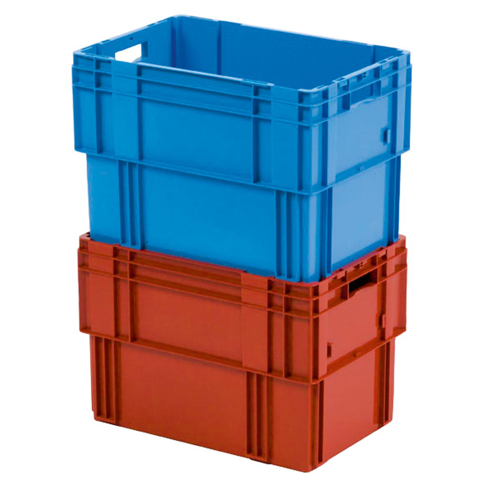 Drehstapelbehälter, PP, LxBxH 600x400x210 mm, Volumen 38 l, Farbe rot, VE 2 Stück