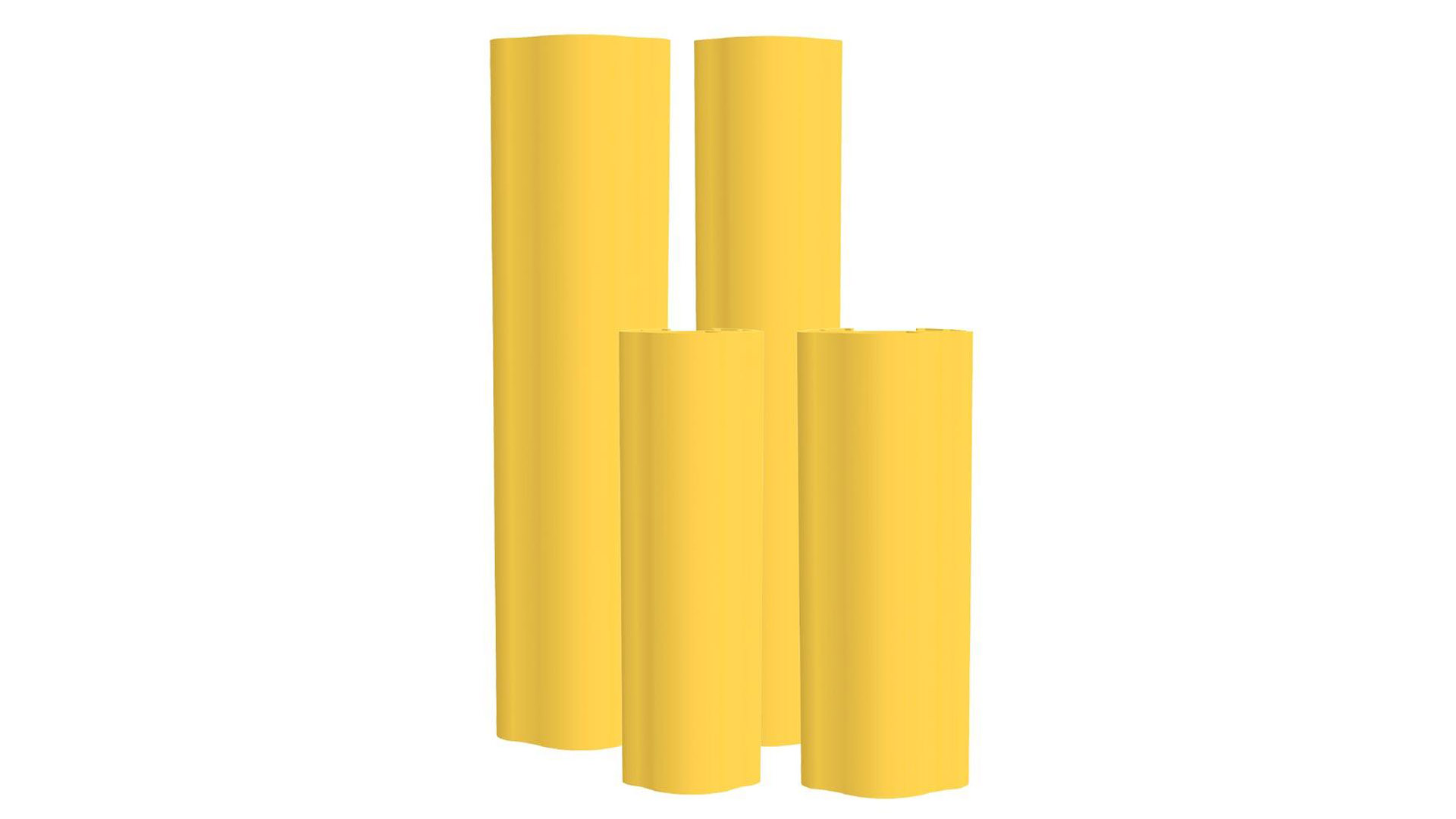 Regalbeinschutz aus flexiblem Spezialkunststoff zum aufclipsen, Höhe 400 mm, für Regalbeinbreite 75-99 mm