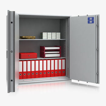 Dokumententresor, Geldschrank, Safe, Aktenschrank, VdS Klasse 1, 60 Min. feuerfest, Türen 2-flügelig, 1.189 x 1.128 x 459 mm (HxBxT), Farbe lichtgrau