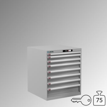 Lista Schubladenschrank - 14.408.020 - 850x717x725 mm (HxBxT) - 8 Schubladen - 75 kg - Key Lock - lichtgrau (RAL 7035)