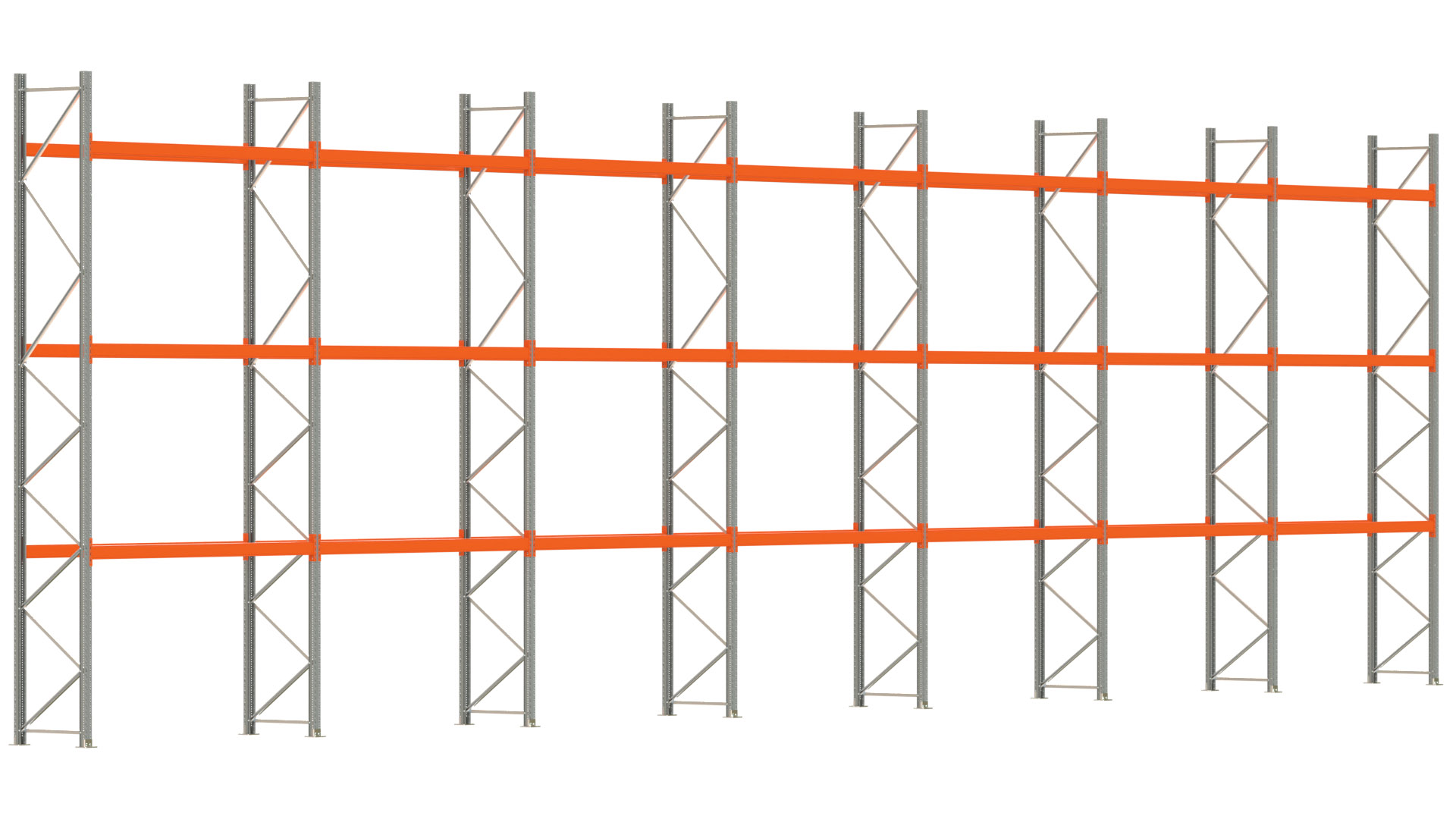 Palettenregal ARTUS - Breite 1958 cm - Höhe 550 cm - Tiefe 80 cm - Fachlast 2000 kg - 56 Palettenstellplätze