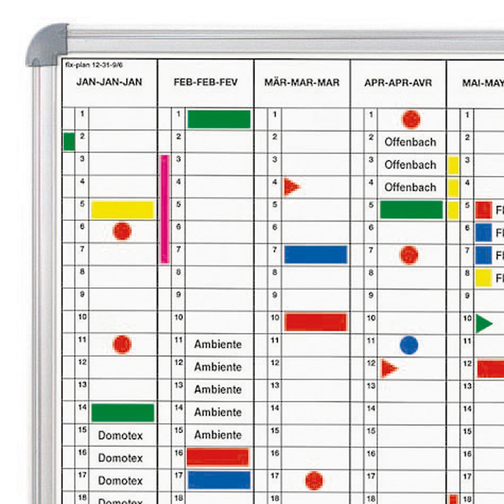 Jahresplaner - Plantafel standard, 600 x 900 mmpermanente Jahresübersicht