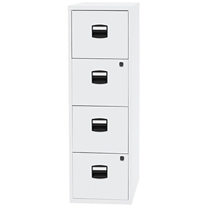 Bürocontainer, Standcontainer, BxTxH 413x400x1321 mm, 4 Hängeregistraturen, verkehrsweiß