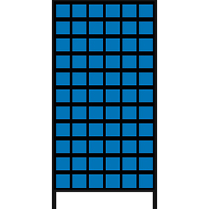 Stationäres Montageregal mit Sichtlagerkästen, doppelseitig, Anzahl Kästen: 132xGr.4, BxTxH 1010x600x2010 mm