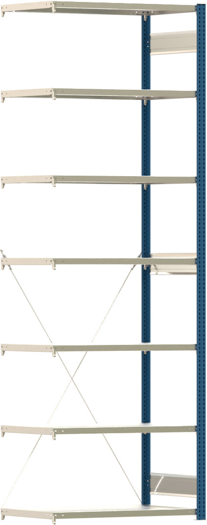 Fachbodenregal BERT - Breite: 100,5 cm - Tiefe: 60 cm - Höhe: 300 cm - 7 Böden - Anbauregal