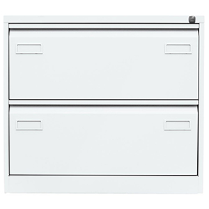 Hängeregisterschrank LIGHT, BxTxH 800x622x711 mm, doppelbahnig, 2 Schubladen, Griffleiste, verkehrsweiß