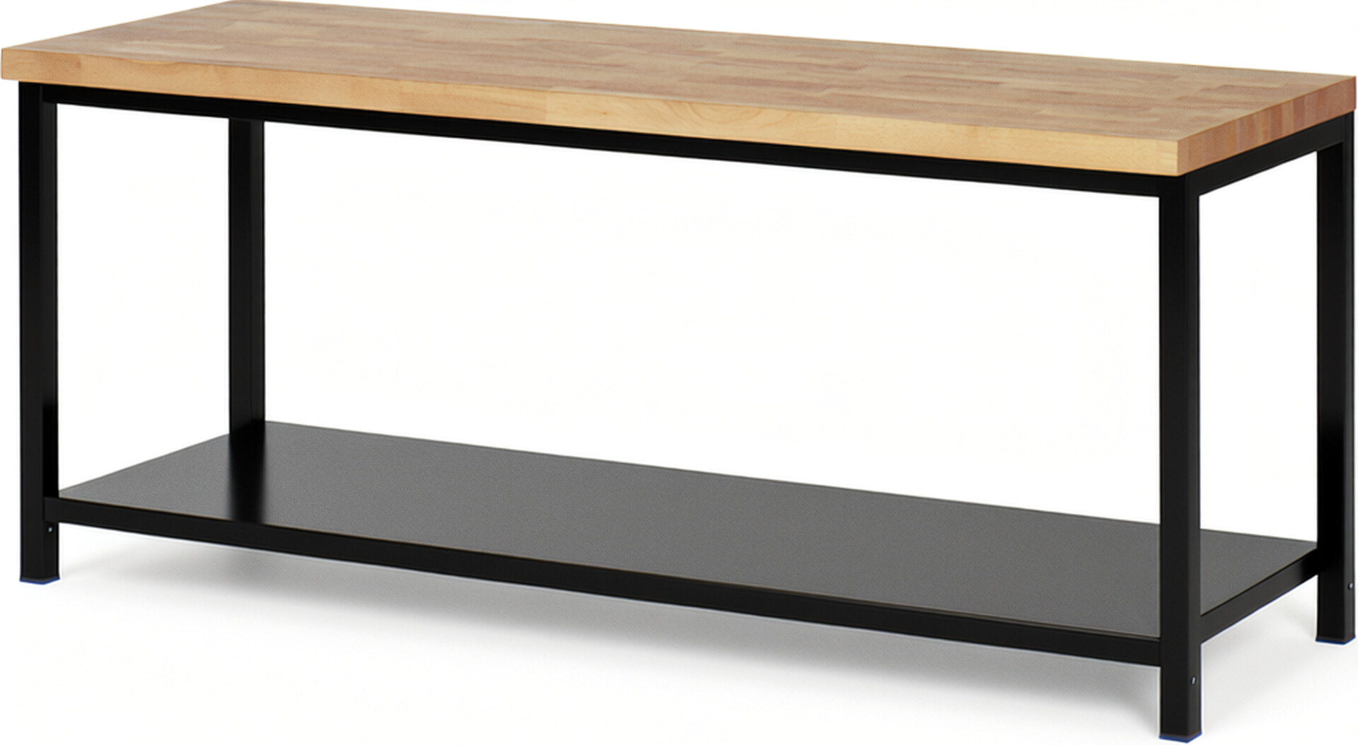Werkbank Modell 8000 schwarz, BxTxH 2000x700x840 mm,  Buche-Massiv Arbeitsplatte 40 mm
