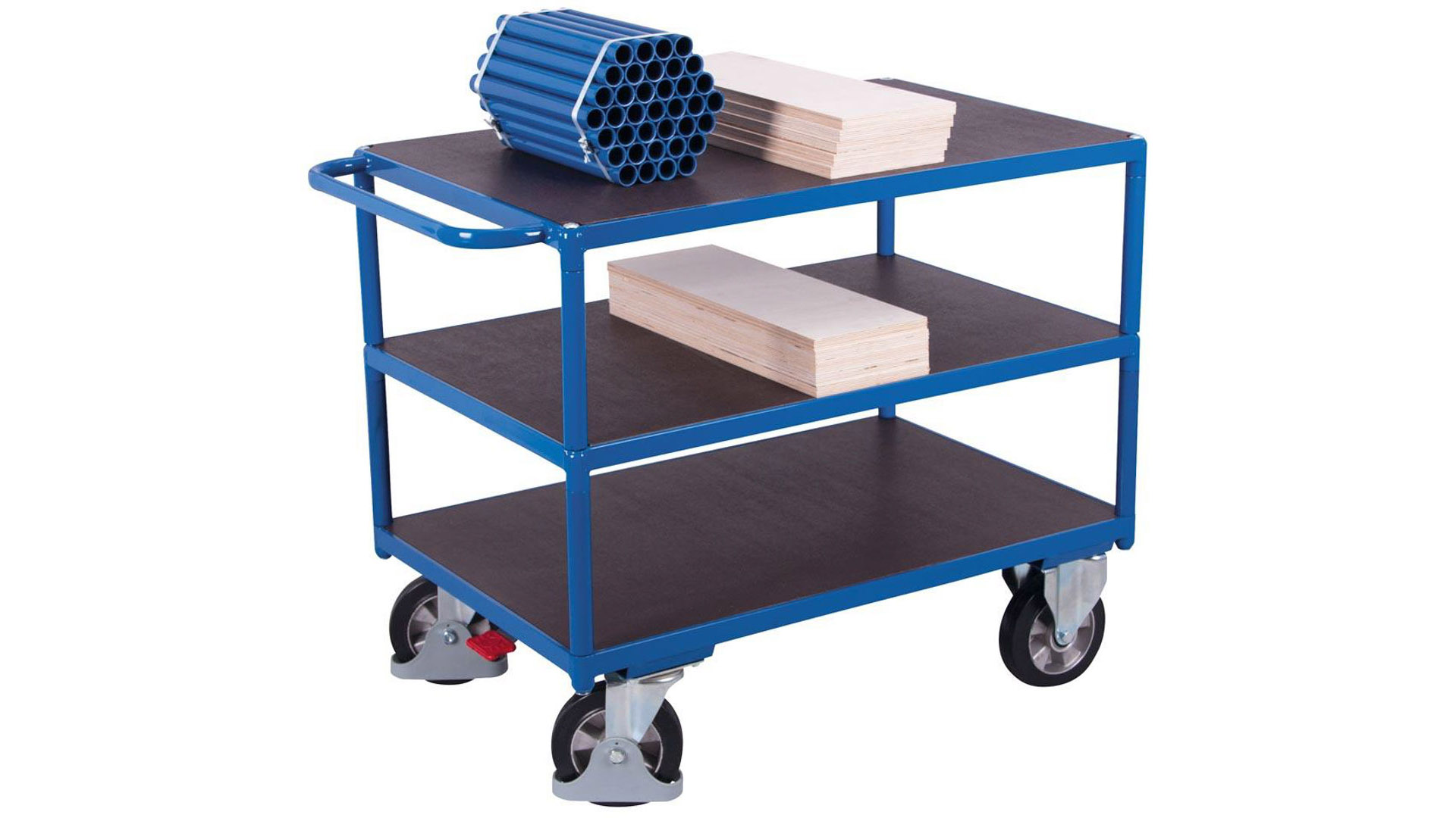 Schwerlast Tischwagen 3 Etagen - Traglast 1.000 kg - Ladefläche 800 x 1.195 mm (BxT)