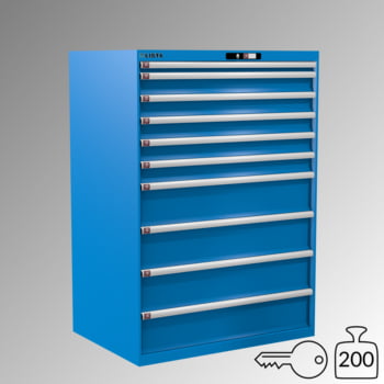 Lista Schubladenschrank - 14.519.010 - 1.450x1.023x725 mm (HxBxT) - 10 Schubladen - 200 kg - Key Lock - lichtblau (RAL 5012)