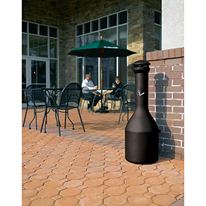 Standascher, oval, schwarz beschichtet, TxH 330x1000 mm, Kapazität 5600 Zigaretten